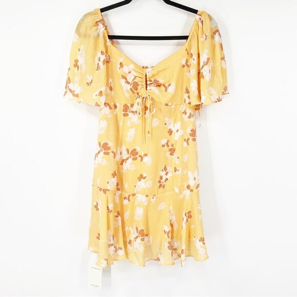 Abercrombie Flutter Sleeve Keyhole Mini Dress NWT - Picture 1 of 7